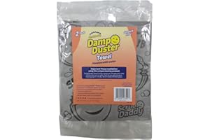 Scrub Daddy Lot de 2 serviettes de nettoyage humides, éponges magiques pour nettoyer les stores vénitiens et en bois, les aérations, les radiateurs, les plinthes, les miroirs et les toiles d'araignée,