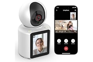SHIWOJIA Wewnętrzna kamera WiFi, kamera monitorująca osoby starszej/dziecko z jednym przyciskiem, 2-drożny dźwięk, obracanie o 360°, noktowizor, wykrywanie ruchu