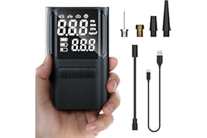 ‎YAIXU Yaixu Elektrische Luftpumpe, Tragbare Akku Kompressor 4000 mAh, 150 PSI Mini Kompressor mit Digitalanzeige und Notbeleuchtung, Luftpumpe für Autos, Fahrräder, Motorrad, Bälle und Powerbank