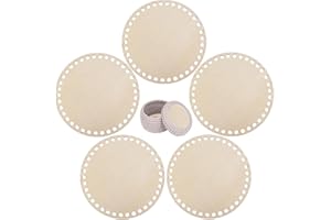 Fonyiunce 5 Stück Gehäkelter Korbboden, 10cm, Selfmade Korbboden Rund Formen, Holzboden zum Häkeln, Naturholzkorbboden Holzboden, Crochet Basket Holzbasis für DIY Handtasche