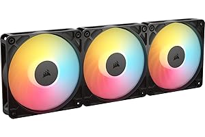 CORSAIR RS120-R ARGB 120mm PWM Ventilador Flujo Inverso – Conexiones ARGB de +5V, 8 LED RGB, Alta Presión, Cadena Daisy, Rodamiento Magnético, Zero RPM, Pack de 3 – Negro