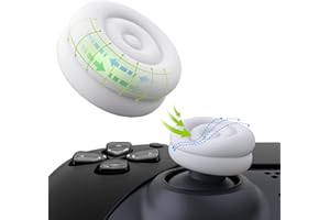 PlayVital Tapas para el Pulgar - Agarres de Joystick Antideslizantes para ps5/4, para Xbox Series X/S, para Xbox One/Elite Series 2, para Switch Pro, Thumbs Cushion Caps,Diseño Circular (Blanco)
