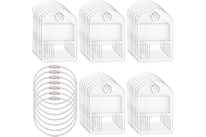 BENECREAT 30Pcs Acrylic Floss Drops with 6Pcs Stainless Steel Wire, Embroidery Thread Organizers, Shield Shape Thread Winding Boards Floss Chips for Embroidery Floss Organization