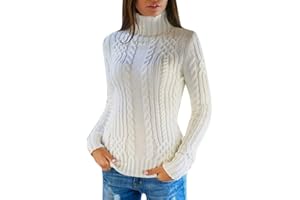 SUSENSTONE Femmes Pulls Pas Cher A La Mode T-Shirt Pullover Solide Couleur Unie Sweater Chandail Manches Longues Col Roulé Tops Chemise Slim