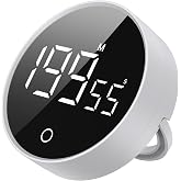 GWORKE RT-1 Mıknatıslı Rotary Zamanlayıcı 0-199 İleri Geri Sayım Kronometre, Ayaklı Stand, LED Ekran, USB-C Şarjlı, Pomodoro 