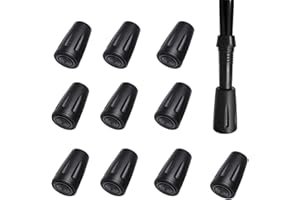 FENGLIN-JOY 10 Stück Gummispitzen für Wanderstöcke,Krücken Gummi rutschfest,Gehstock Gummispitzen,Krückenkapsel rutschfest für Wanderstöcke, Krückenkapsel rutschfest Durchmesser von 11mm, Schwarz
