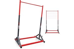 K-Sport Free Standing Pull Up Bar Station | Adjustable Up To 7.5ft, Calisthenics Approved, Portable, Steel Construction | Indoor & Outdoor Home Gym Bar with Weight Plate Storage | EU Manufactured
