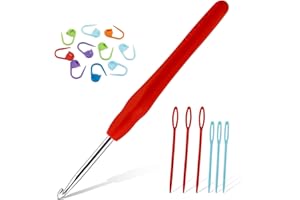 ENCHOL 4.5 mm Crochet Hook, Soft Handle Aluminum Crochet Hook, Ergonomic Knitting Crochet Needle for Beginners Handmade DIY Knitting Crochet