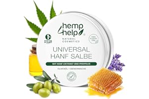 ‎HEMP HELP HEMP COSMETIC HANF Natürliche Haut-SALBE - Spezialisiert für intensive Hautpflege bei Schuppenflechte, Neurodermitis, trockener Haut und Ekzemen Bio-Qualitätszutaten