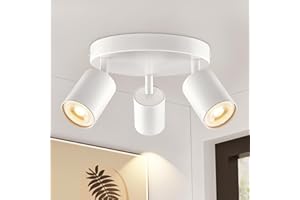 LEDRONIX LED Deckenlampe 3 Flammig Rund, Weiß Deckenstrahler Schwenkbar GU10, Deckenspots Wandstrahler Innen, Modern Strahler Deckenleuchte für Wohnzimmer, Flur, Küche, Schlafzimmer (Ohne Leuchtmittel)