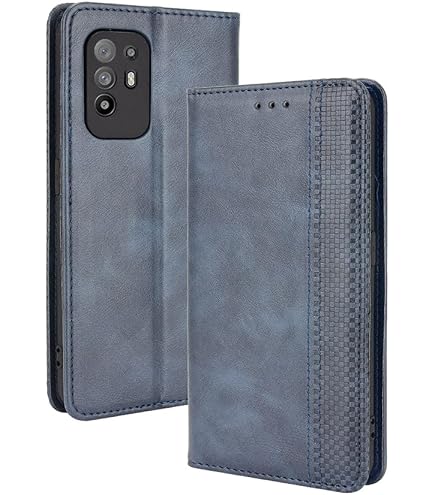 BEZ Leder-Handyhülle Für Oppo A94 5G – Mit Kartenfach, Ständer & Magnetverschluss – Schwarzes Flip-Case