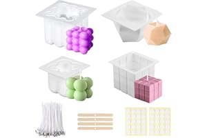 ARONRAVE Kerzenformen Silikon 4 Stück Kerzenform Bubble Kerzen Kit Kerzenform Silikon 3D DIY Silikonform Kerzenformen zum Gießen Set Kerzen selber machen Set für Duftkerzen