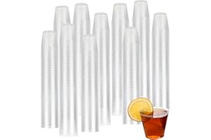 GOYADA 400 vasos de chupito de plástico, 30 ml, de plástico transparente, reutilizables, para fiestas, cumpleaños, bodas, barbacoas, Navidad
