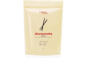 PharmaPower Slurpyoats Farina d’Avena Istantanea Integrale Gusto Vaniglia, Senza Glutine, Senza Lattosio e Senza Zuccheri Aggiunti, Vegana, 500 g