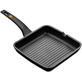 BRA Efficient | Grill with stripes 22 cm, cast aluminium | Non-stick, suitable for all hobs including induction, PFOA free, b