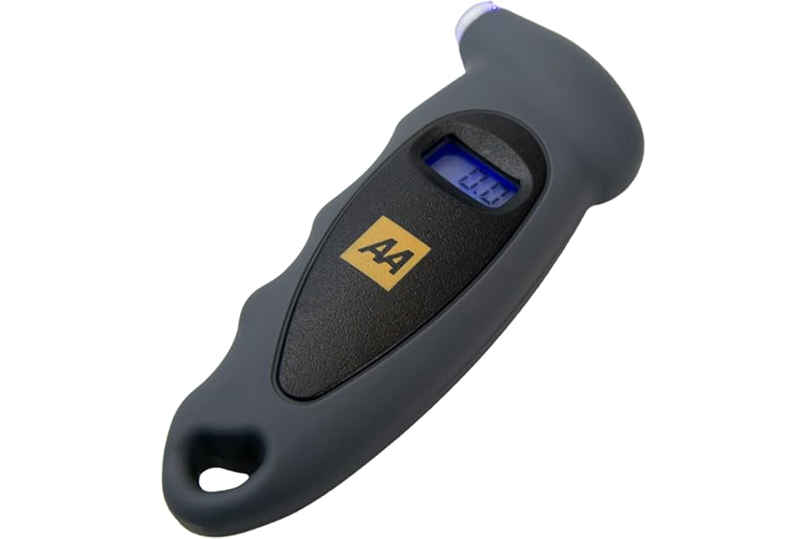 AA Digital Tyre Pressure Gauge AA1634 - Easy to Use on Cars Motorbikes Vans Bicycles - Backlit LCD Screen - 0-100 PSI/0--6.85 Bar