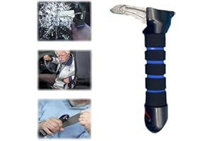 Diyxisk Poignée de Voiture, Pratique Aides à la Sortie de Voiture, Fonction 3 en 1 Poignie Voiture, Coupe-Ceinture et Brise-Vitre, aux Personnes âGées, Handicapées et aux Femmes Enceintes (Bleu)