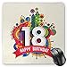 Produktbild HYYCLS 18th Birthday Mauspads, Colorful Geometric Stipes Dots Shapes Backdrop with Happy Birthday Quote, Standard Size Rectangle Non-Slip Rubber Mousepad, Multicolor