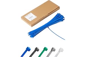 HAUS PROJEKT Bleu Lot de 100 Attaches Zippées Industrielles de Qualité Supérieure, 300 mm x 4,8 mm, Multifonctionnelles, en Plastique, pour Usage Intérieur et Extérieur, Gestion des Câbles, Fils, Maison, Bureau