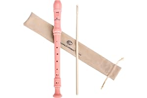 CONJURER Blockflöte für Anfänger Sopran Blockflöte Deutsche Griffweise aus Abnehmbar ABS Harz Kunststoff, 8-Loch Flöte für Erwachsene, Recorder mit Reinigungsstift und Bedienungsanleitung, Hellrosa