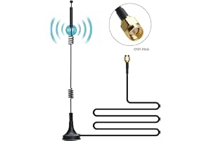 COVVY Dual-Band Magnetisk antenn 12 DB Omni-Directional 2. / 5.8G Whip Antenna - SMA Male Connector with 9.8ft Cable - Extend for CCTV Security Camera IP Camera FPV Drone