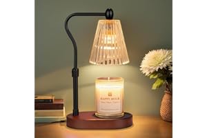 Loowoko Lámpara Calentadora de Velas con Temporizador y 4 Niveles de Luz, Calentador Eléctrico para Velas en Tarro, Decoración Hogar, Incluye 2 Bombillas