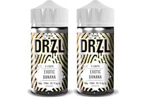 100ml Premium Vape Juice | Exotic Banana Vape Liquid | E Liquid | Suitable for Vape Kits | E Cig | 70/30 E Liquid with No Nicotine | Nicotine Free | E Juice | Short Fill (by DRZL E Liquid) (Twin Pack)
