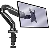 Invision PC Monitor Arm – Ergonomic Height Assisted (Gas Powered) Full Motion Single Arm Desktop Clamp Mount for 17–27” Scree