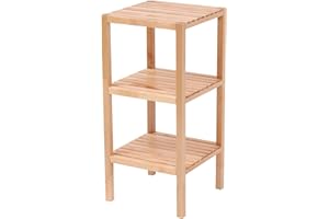 Kingwudo® Solid Wood Birch Shelf 2-tier 3-tier 4-tier 5-tier Shelf Unit Bookcase Bookracks Standing Floor Shelf Storage Shelf Organizer for Living Room Kitchen Bathroom (3-tier Shelf Unit)