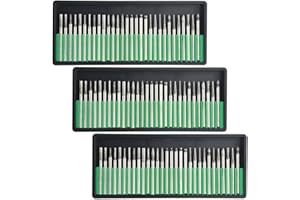 TOVOT 90PCS Assorted Diamond Burr Bits 1/8" Shank Diamond Bits for Rotary Tool Woodworking Metal Stone Engraving Carving Polishing