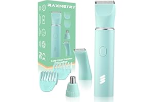 RAXMETRY Intimrasierer für Frauen, Rasierer Damen Elektrischer, Rasierer Intimbereich, Damenrasierer Elektrisch, Trimmer Damen, Aufladbar, Wasserdicht für nass und trocken, Grün