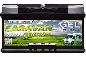 Akumulator żelowy 12 V, 12 V, 120 Ah, Electronicx Caravan Edition, akumulator solarny 12 V, 12 V, akumulator solarny, 12 V, akumulator 12 V, akumulator żelowy