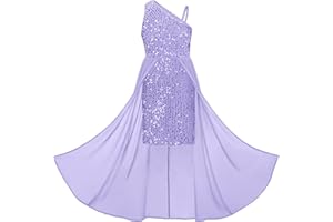 GRACE KARIN Robe à Sequins Asymétrique sans Manches Une épaule pour Petite Fille en Ligne