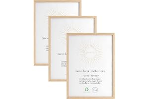 LYYYYX Cornice portafoto in legno, 30 x 40 cm, con vetro acrilico infrangibile, da appendere verticalmente o orizzontalmente, in legno, per foto, poster, puzzle, 3 pezzi