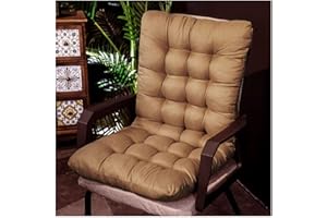 SHTGOI Lot de 1 coussin de chaise - 45 x 100 cm - Coussin d'assise pour chaise de jardin à dossier haut - Marron clair