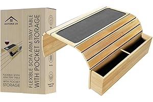 Kotona UK, Sofa Arm Table Tray, Armchair Tray, Sofa Arm Table with Storage