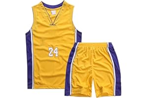 TYTF - Abbigliamento da basket per bambini, senza maniche, in rete mesh, con maglia e pantaloncini, per bambini da 1 a 15 anni