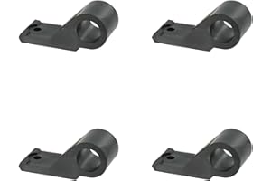 EMPYR Lot de 4 Colliers Déportés d'Espagnolette - Composite Noir ou Blanc - Diam. Ø14 - Entraxe 20 mm - Lacet pour Barre de Volet Battant - Accessoire fermeture - à Visser - Fabrication Française (Noir)