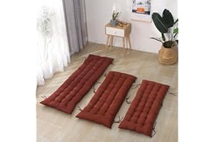 PROHEL Cuscino per panca a 2/3 posti rettangolare, per interni ed esterni, spesso e morbido, adatto per mobili da giardino, dondoli, chaise longue, sdrai, panche, 110 x 40 cm, marrone