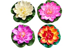 Oulensy 4Pcs étang Flottant Décor Nénuphar/Lotus Mousse Petite Fleur