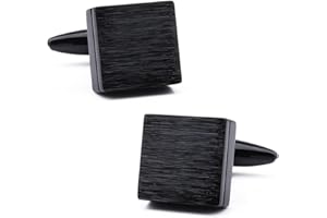 HAWSON Classic Character Black Square Cufflinks-Best Man Cufflinks For Wedding.