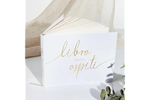 BETESSIN Libro degli Ospiti Matrimonio Guest Book Libro degli Ospiti Nozze Libro Dediche Matrimonio Segnaposto 23 * 18cm