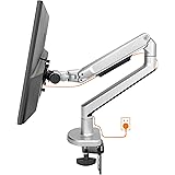 Lgtenpro Support Ecran Pc Moniteur LCD/LED de 17 à 38 Pouces Bras pour Moniteur Unique ,Bras Ecran Pc RéGlable en Hauteur, In