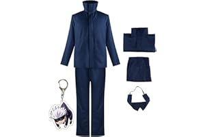 LYL100WT Jujutsu Kaisen Cosplay Costume for Kids Adult Anime All Characters Outfits Full Set with Keyrings Halloween Carnival Fantasy Gift