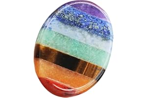 TOMTARY Healing Crystals Stones Oval Chakra Thumb Worry Stone Palm Pocket Natural Polished Gemstones for Stress Relief Meditation Therapy