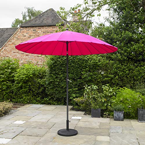 Kingfisher Pink 2.6m x 2.6m Aluminium Shanghai Parasol with Crank and