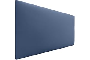 DHOME Cabecero de Polipiel o Tela AQUALINE Liso cabeceros Cabezal tapizado Cama Lujo (Polipiel Azul, 95cm (Camas 70/80/90))