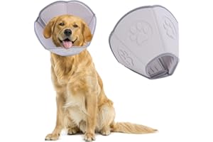 PEESHON Collare Elisabettiano Cane,Collare A Forma Di Cono per Animali Domestici,Anti-morso/Leccata Collare, Protettivo a Recupero Collare per Cani e Gatti per Dopo L'intervento Chirurgico (L)