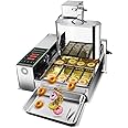 Commercial Automatic Doughnut Machine, Digital Donut Fryer, Commercial Mini Donut Maker Donut Machine Maker, Adjustable Donut Thickness Stainless Steel, 5.5L Hopper, 1750 unit/h