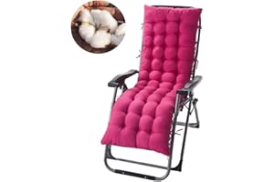 RPixc Matelas Coussin pour Bain de Soleil Chaise Longue, Jardin Extérieur Doux Pliable,160 * 48 * 8 cm (Rose Rouge)